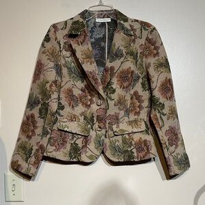 Crazy horse Vintage Floral Tapestry Blazer